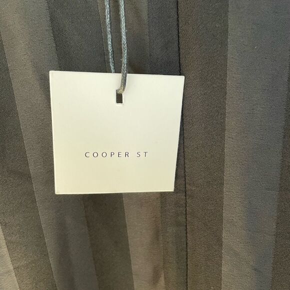 New with tags Cooper St spaghetti strap tonal striped dress, flounce hem, size 4 - Picture 5 of 11